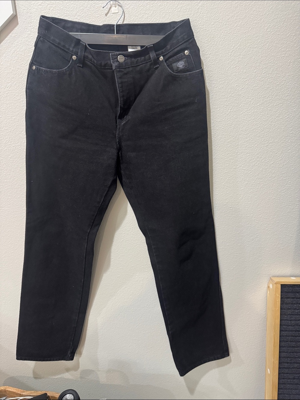 Harley-Davidson Women’s Black Jeans 10L 28x32 100% Cotton Y2K Vintage